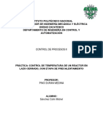 Práctica Control de Temperatura de Un Reactor en Lazo Cerrado, Con Etapa de Precalentamiento