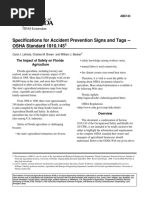 Specifications For Accident Prevention Signs and Tags - OSHA Standard 1910.145