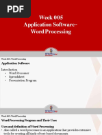 Application Software Word Processing