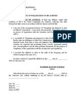 Affidavit of Willingness To Be Audited - de Guzman