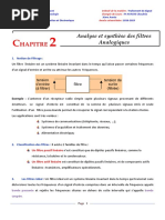 Analyse Et Synthèse Des Filtres Analogiques