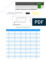 CS Pipe Metric Dimensions As Per Asme B36-10