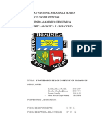 Informe de Laboratorio 1 Propiedades de Compuestos Organicos