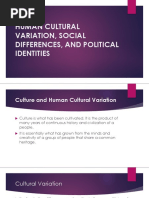 Human Cultural Variation Social Differences and Political Identities