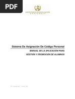 Sistema Asignación de Codigo Personal MINEDUC