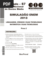 Final S7 Sim Enem 2013 Matemática Linguagens PDF