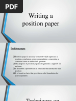 Writing A Position Paper