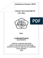 Supply Chain Management TIT 3521: Rencana Pembelajaran Semester (RPS)