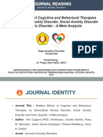 Relative Effects of Cognitive and Behavioral Therapies On Generalized Anxiety Disorder, Social Anxiety Disorder and Panic Disorder: A Meta Analysis