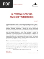 Lo Personal Es Politico. Feminismo y Antiespecismo PDF