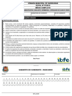 Ibfc 2015 Camara Municipal de Vassouras RJ Agente Administrativo Vigilante Cerimonial Operador de Audio e Video Prova