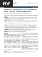 Relationship Between Vertical Facial Patterns and Dental Arch Form in Class II Malocclusion