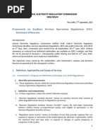 Framework On Ancillary Services Operations Regulations 2015: Statement of Reasons