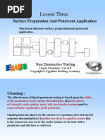 Lesson Three: Surface Preparation and Penetrant Application