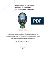 Universidad Mayor de San Andrés Facultad de Agronomía Carrera de Ingeniería Agronómica