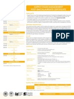 Supply Chain Management Post-Baccalaureate Certificate: Program Sequence Highlights