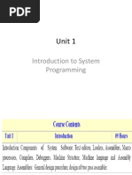 Unit 1: Introduction To System Programming