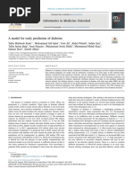 A Model For Early Prediction of Diabetes