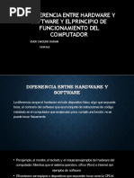 La Diferencia Entre Hardware Y Software Y El Principio de Funcionamiento Del Computador