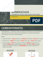 Biomolecules: Carbohydrates, Proteins, Lipids, Nucleic Acids, Enzymes