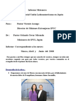 Informe Misionero A Julio de 2008