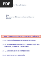 2.3 Produccion en La Empresa Turistica