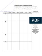 Jadwal Pemeliharaan Prasarana Klinik