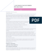 CUÁLES SON LOS PASOS QUE SE DEBEN REALIZAR PARA UNA CASA Abierta