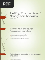 The Why, What, and How of Management Innovation: By: Gary Hamel