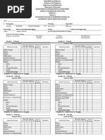 Apelyido Unang Pangalan M.I. (Division) (School) : General Average General Average