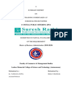 A Summary Report ON Training Undertaken at Suresh Rathi Securities in Initial Public Offering (Ipo)