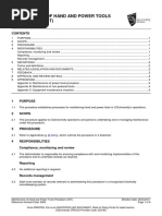 Maintenance of Hand and Power Tools Procedure (VET)