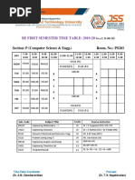 Sjce Timetable