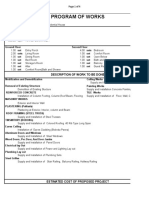 Program of Works: Description of Work To Be Done