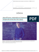 Após 65 Anos, Matemáticos Finalmente Solucionam 'Enigma Da Soma Dos Três Cubos' - 13 - 09 - 2019 - UOL TILT PDF