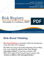 Risk Registry: Alexander S. Cochanco, MSIT