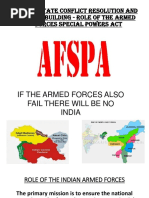 Intra State Conflict Resolution and Peace Building Indian Context - Role of The Armed Forces Special Powers Act