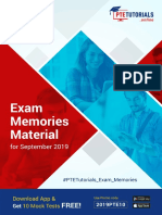 Free PTE-A Exam Memories Material Sept 2019 PDF