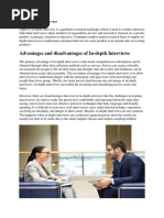 Advantages and Disadvantages of In-Depth Interviews