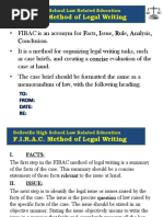 The FIRAC Method of Legal Writing