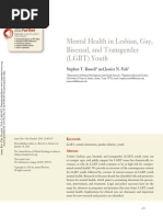 Mental Health in Lesbian, Gay, Bisexual, and Transgender (LGBT) Youth