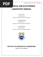 Electrical and Electronics Laboratroy Manual: Institute of Aeronautical Engineering