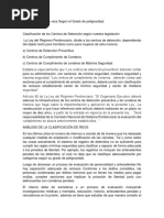 Clasificación de Los Reos Según El Grado de Peligrosidad y Derecho y Obligacion A El Trabajo