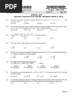 Class:XII Time: Min. M.M.: Dpp. No.-Special DPP (Question Extracted From ONLINE JEE-MAIN PAPER-2, 2014)