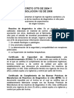 Reactivo Vigilancia Decreto 3770 de 2004 y Resolucion 132 de 2006