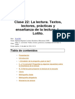 La Lectura. Textos, Lectores, Prácticas y Enseñanza de La Lectura. L. Lotito