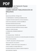 Intrucciones de Operación Equipo KOBELCO Sk210lc