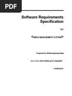 Srs Template On Mess Management System