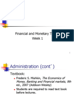 Financial and Monetary Theory Week 1