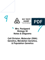 Biology 30 Student Notes Cells Genetics Population